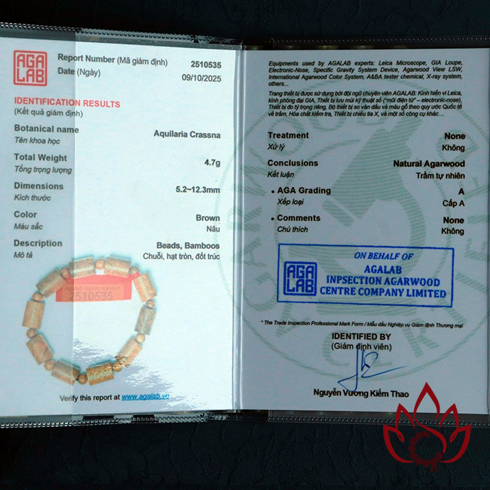 Vòng Trầm Hương Trụ Trúc | 8 Ly | Trầm Tốc Kiến Tự Nhiên Lâu Năm